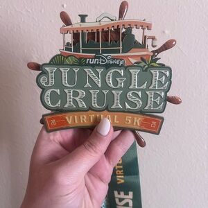RunDisney Jungle Cruise Virtual 5K Medal - Green and Brown